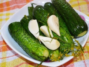 Licht gezouten komkommers koken volgens het klassieke recept