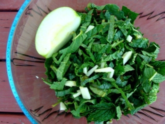 Salad trái cây với cây hoa chuông