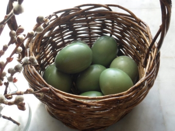 Trứng nhuộm rau bina