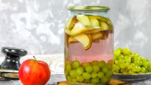 Compote van druiven en appels voor de winter: populaire recepten