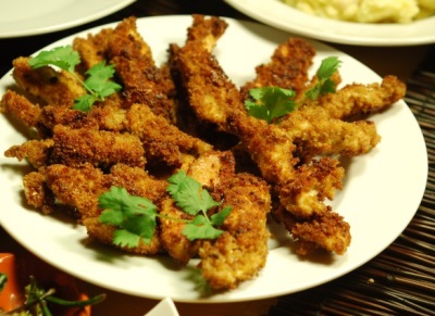 Schnitzels van bleekselderij en groenten