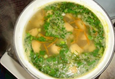 Soupe aux boulettes de champignons