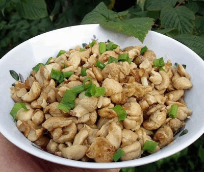 Gebakken puffball champignons