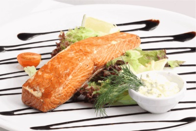 Zalm met amandelolie