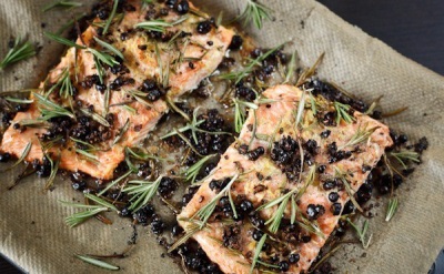 Zalm met jeneverbes